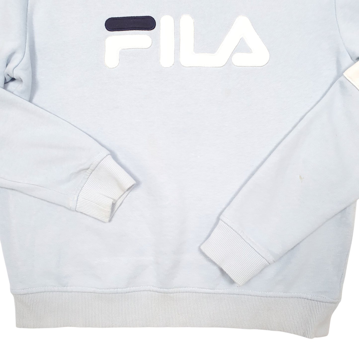 Womens Blue Fila Spellout Crewneck Jumper