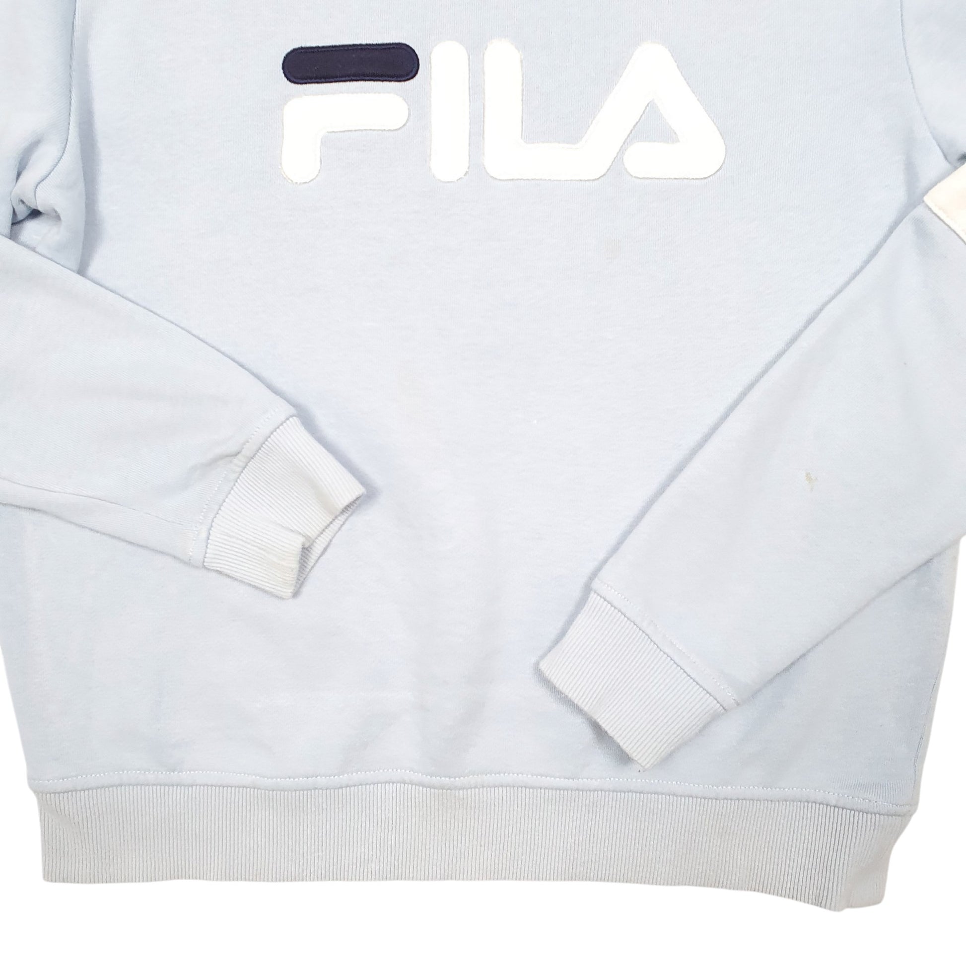Womens Blue Fila Spellout Crewneck Jumper
