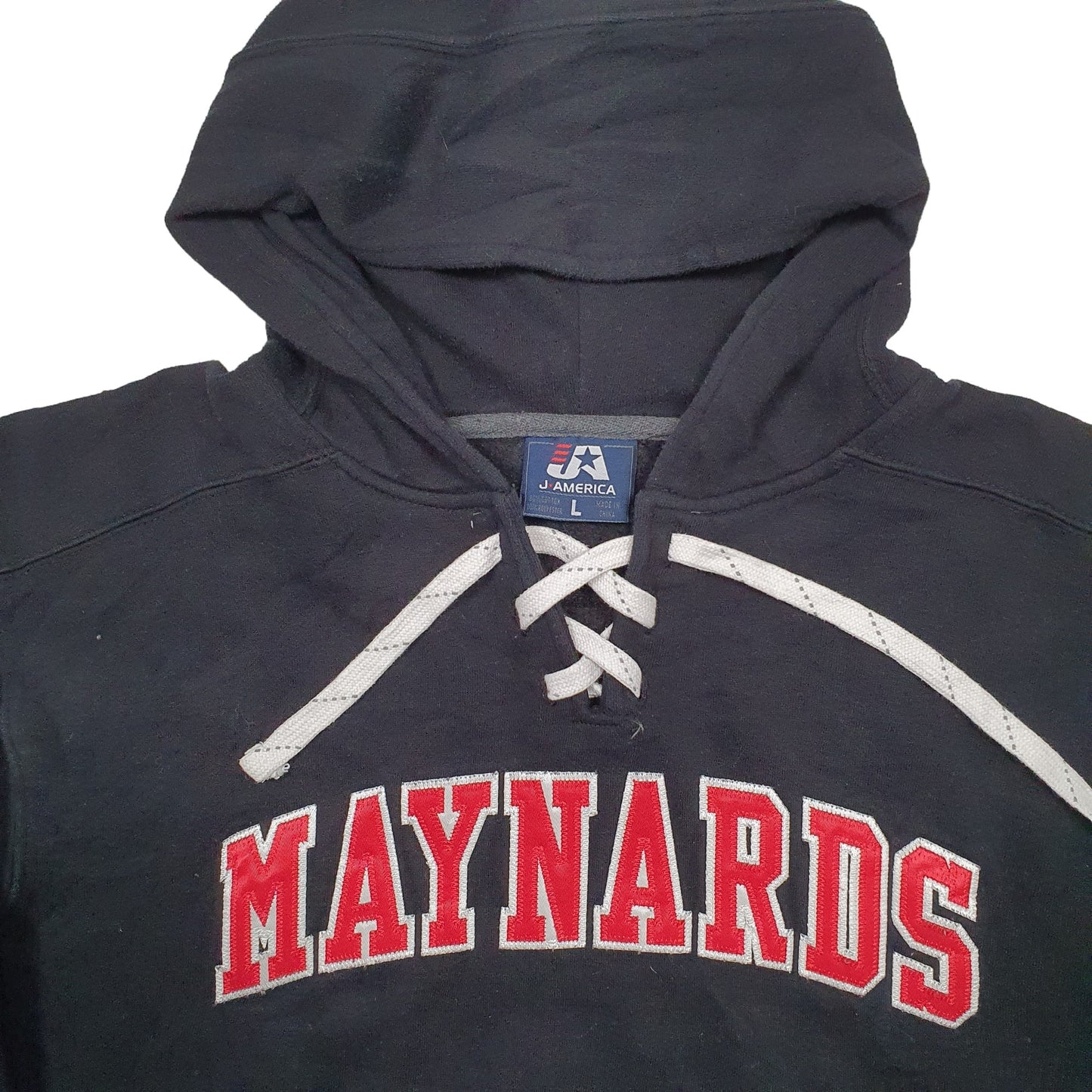 Mens Black J.America Maynard USA College Hoodie Jumper