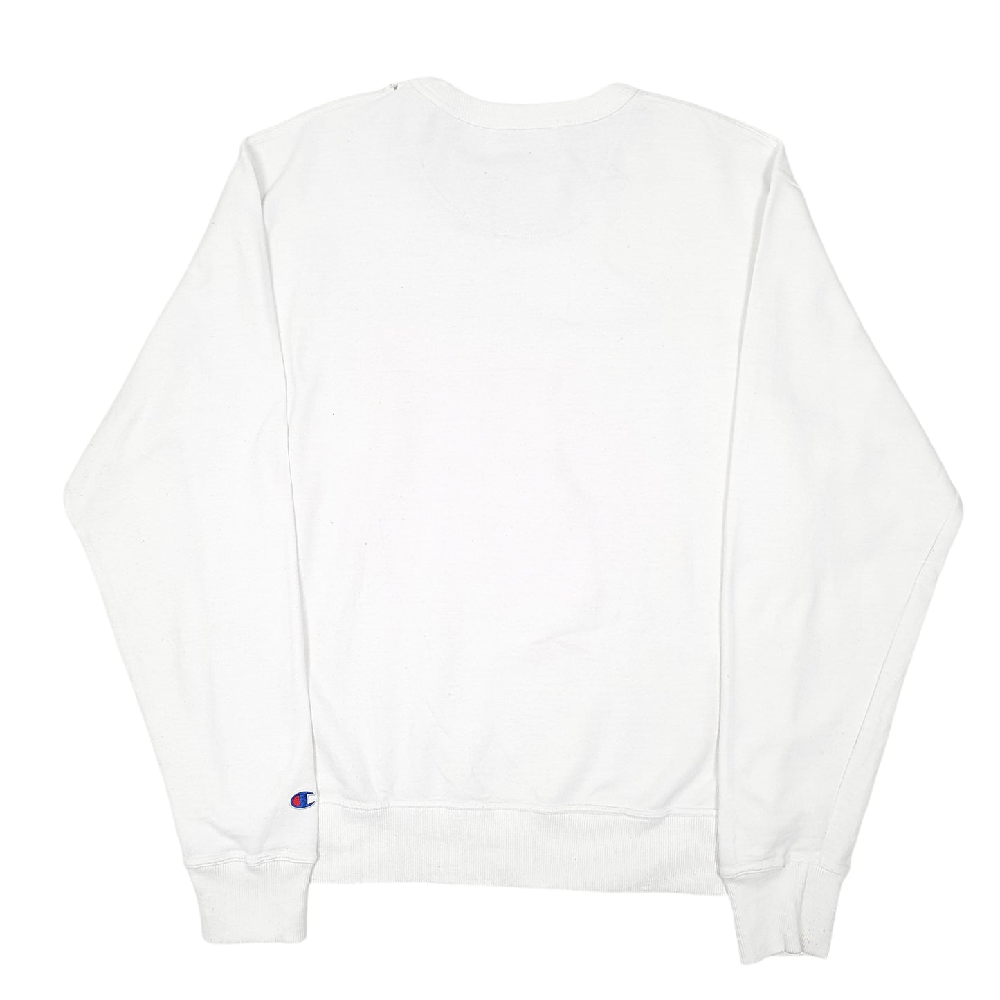 Mens White Champion Script Crewneck Jumper