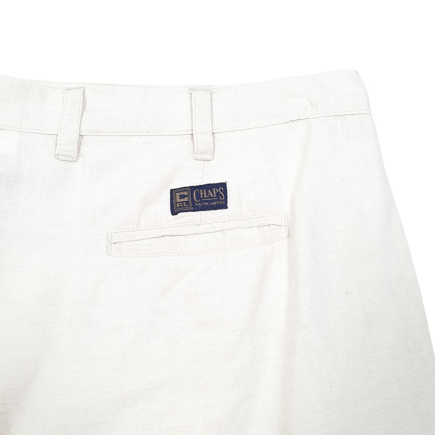 Mens Cream Chaps Ralph Lauren Blend Double Pleated Chino Shorts