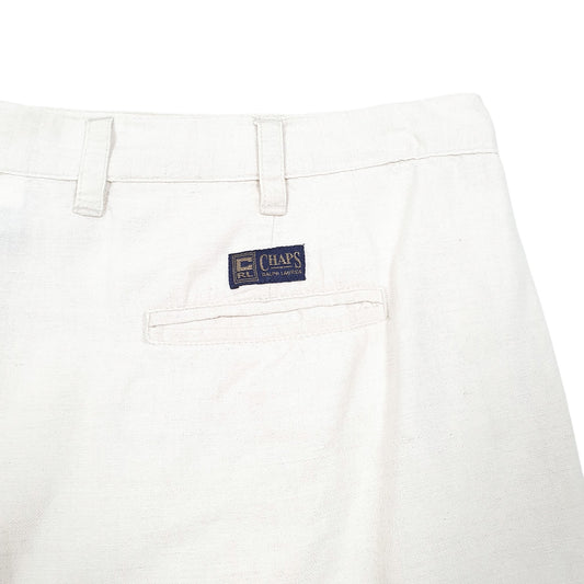 Mens Cream Chaps Ralph Lauren Blend Double Pleated Chino Shorts