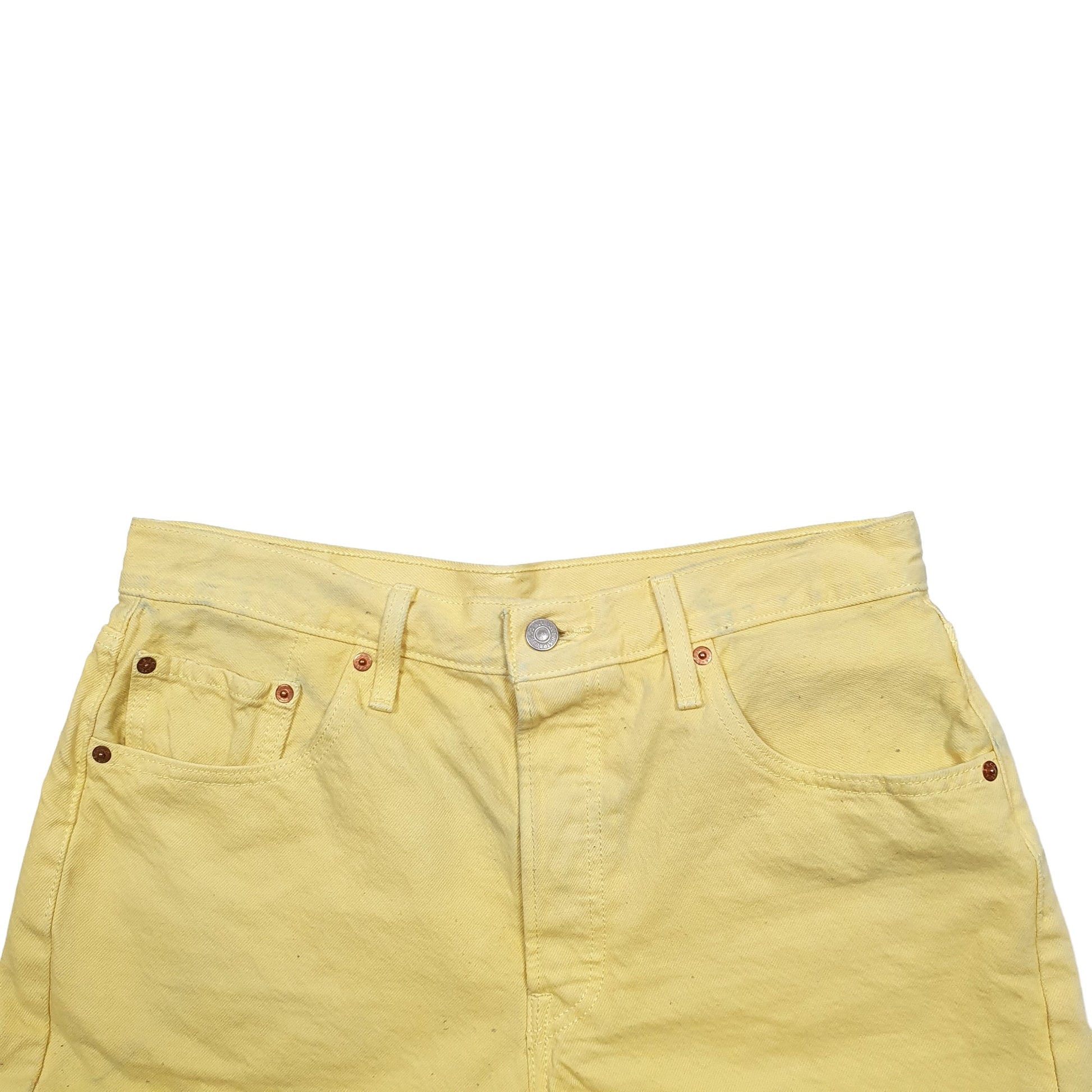 Womens Yellow Levis 501 Jorts Denim Shorts