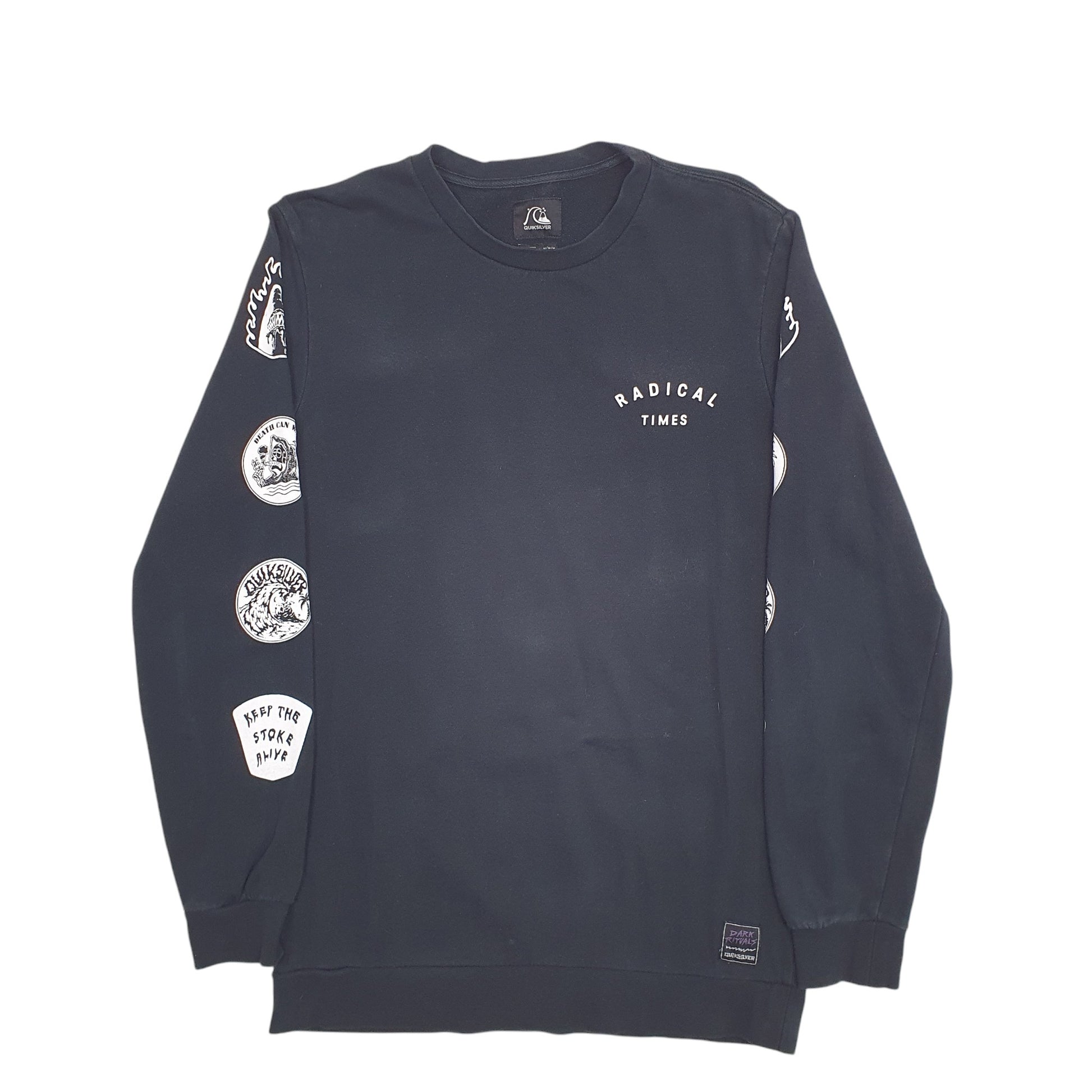 Mens Quiksilver Black Crewneck Radical Times Jumper S – Bundl Clothing