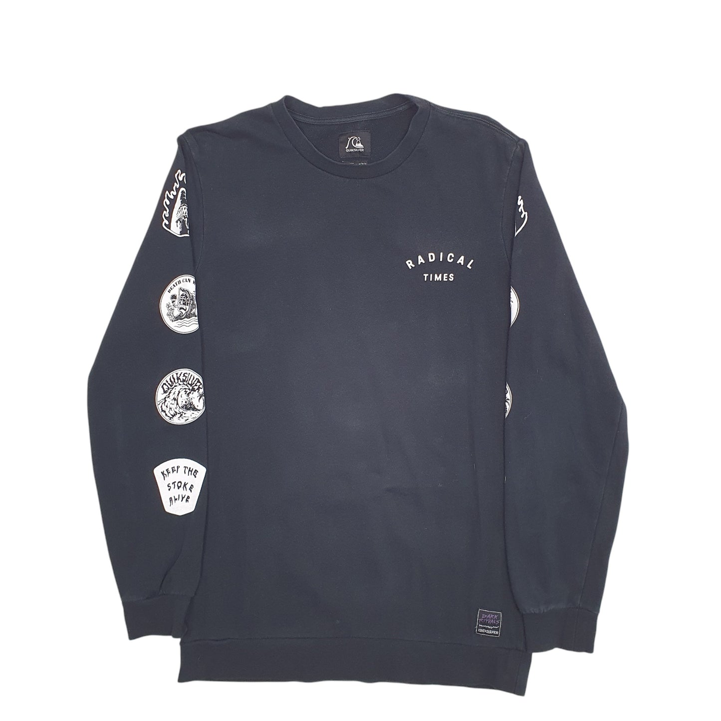 Mens Black Quiksilver Radical Times Crewneck Jumper