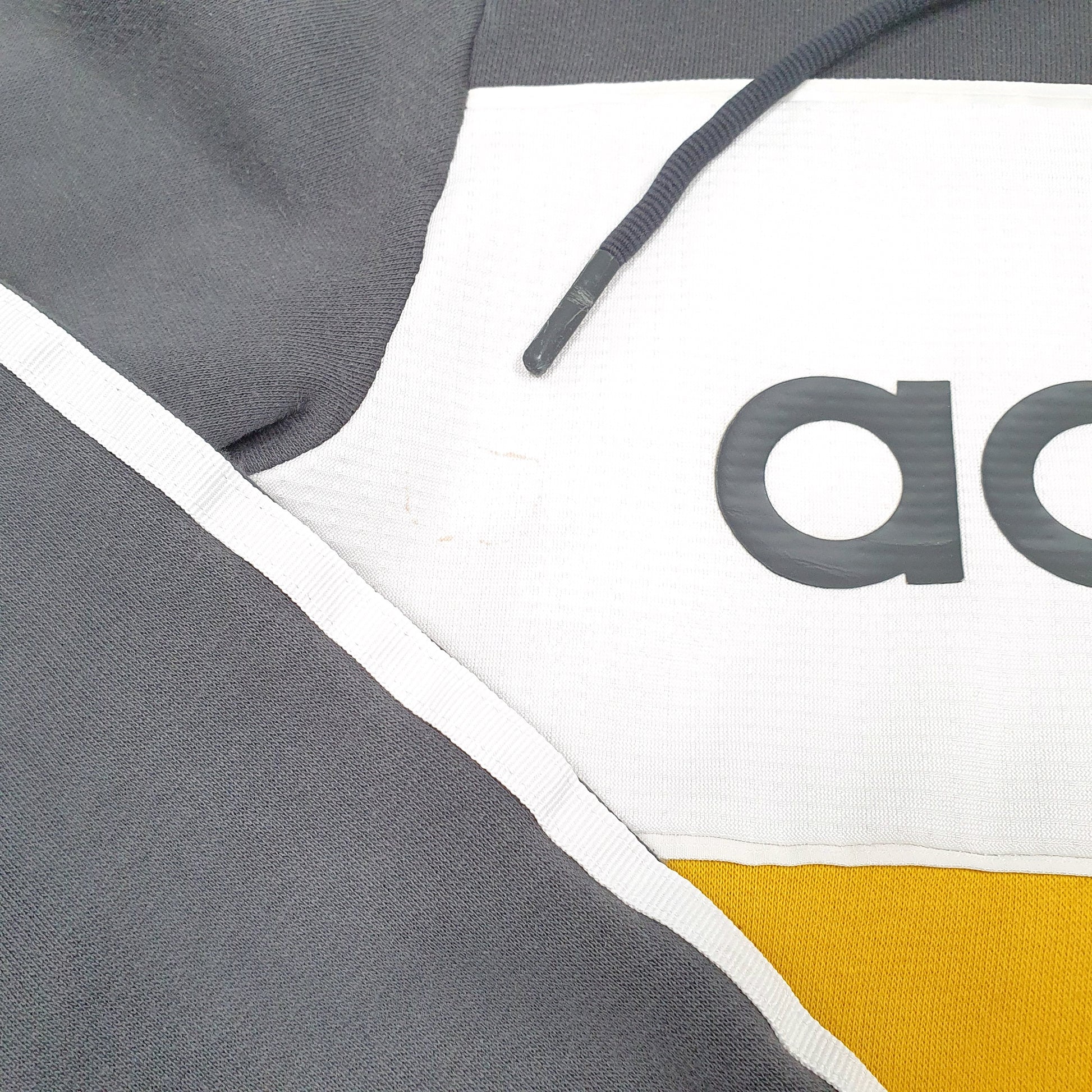 Mens Grey Adidas Spellout Hoodie Jumper