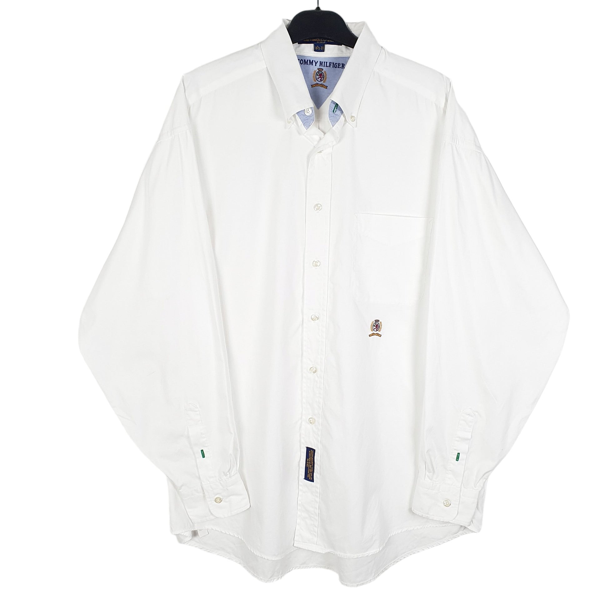 Mens White Tommy Hilfiger Vintage 90s Long Sleeve Shirt