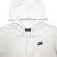 Mens White Nike Swoosh Hoodie Jumper