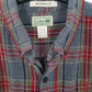 Mens Grey L.L.Bean Flannel Overshirt Long Sleeve Shirt
