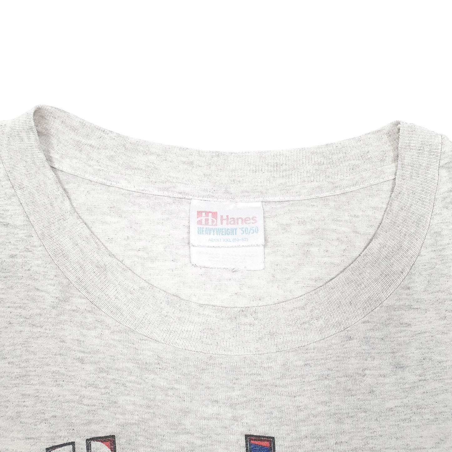 Mens Grey Hanes Single Stitch Vintage 90s Gettysburg USA Short Sleeve T Shirt