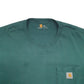 Mens Green Carhartt Pocket Short Sleeve T Shirt