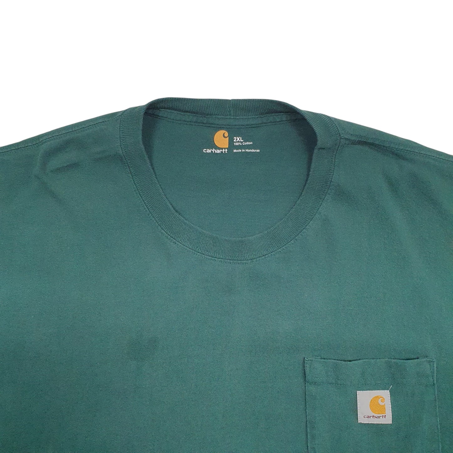 Mens Green Carhartt Pocket Short Sleeve T Shirt