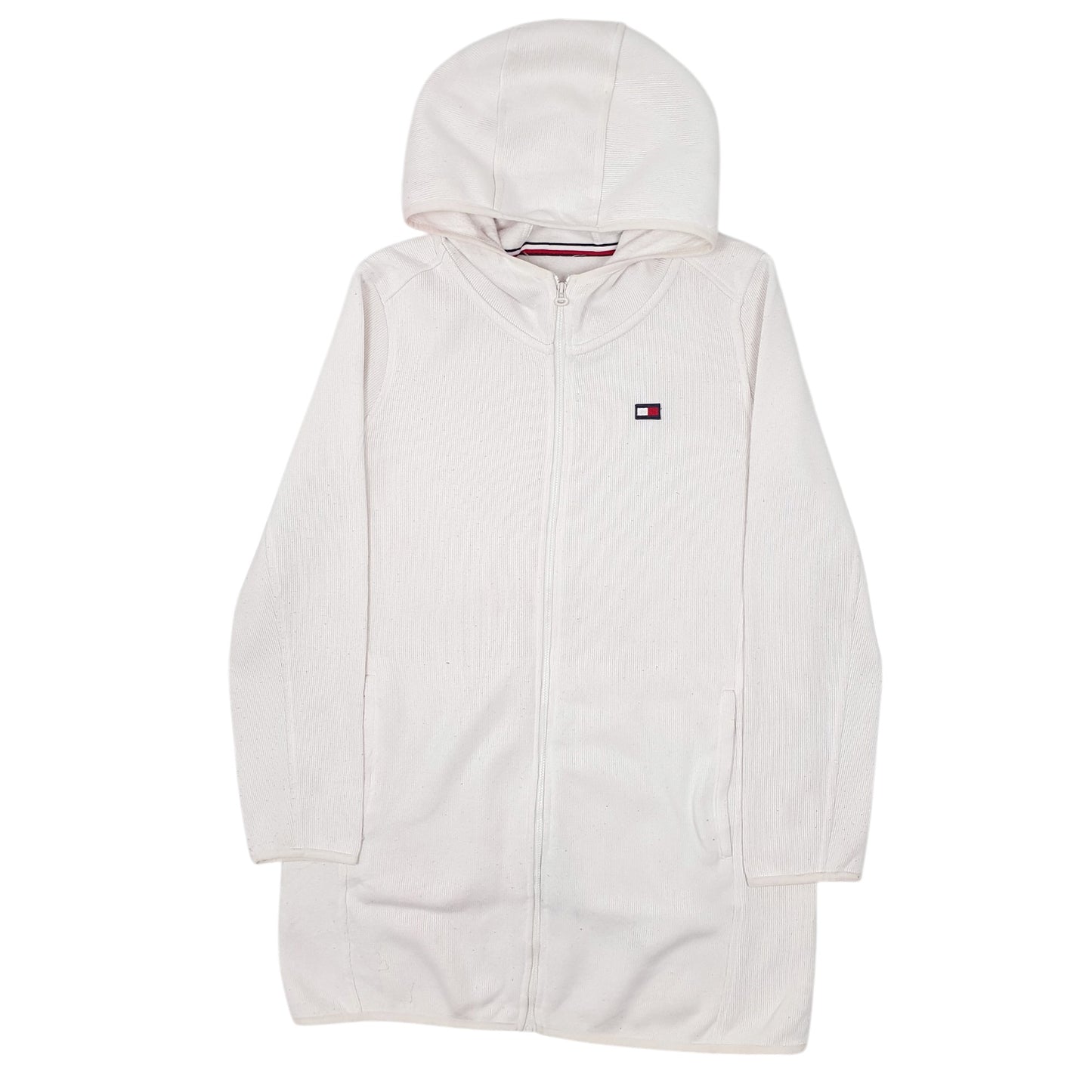 Womens White Tommy Hilfiger Hoodie Trench Full Zip Jumper