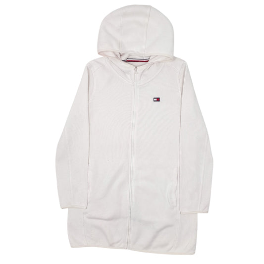 Womens White Tommy Hilfiger Hoodie Trench Full Zip Jumper