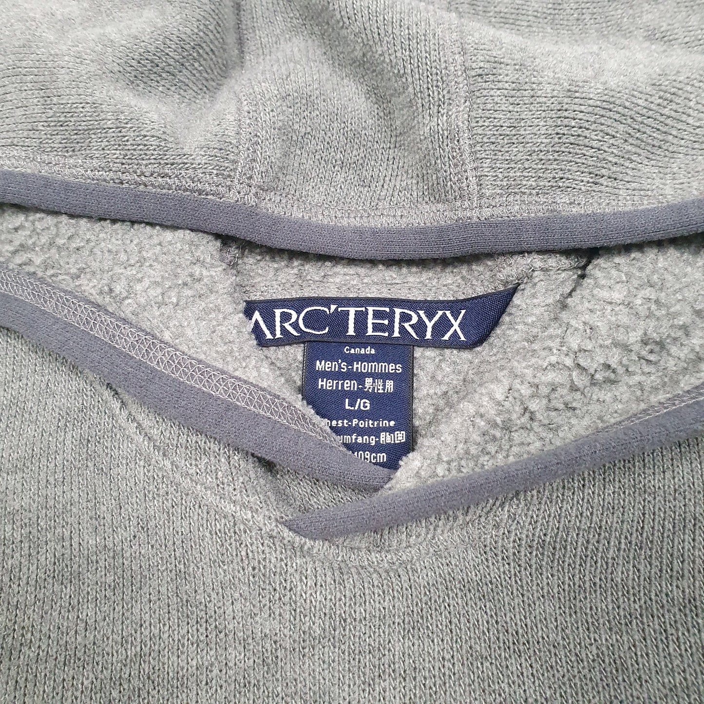 Mens Grey Arcteryx Gorp Tech Polartec Hoodie Jumper
