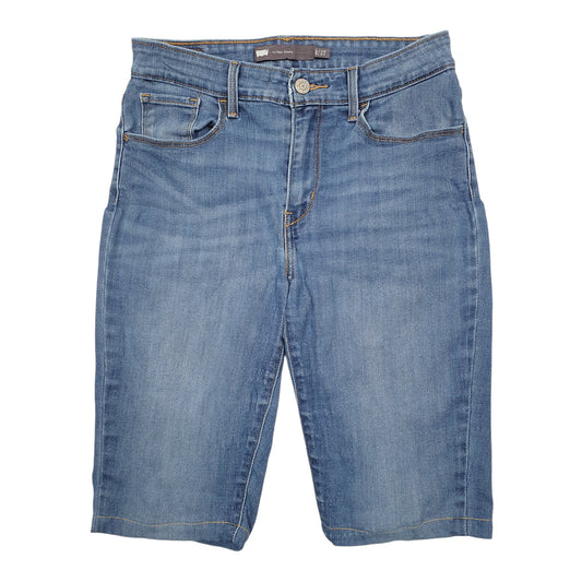 Womens Blue Levis Stretch Fit Denim Shorts