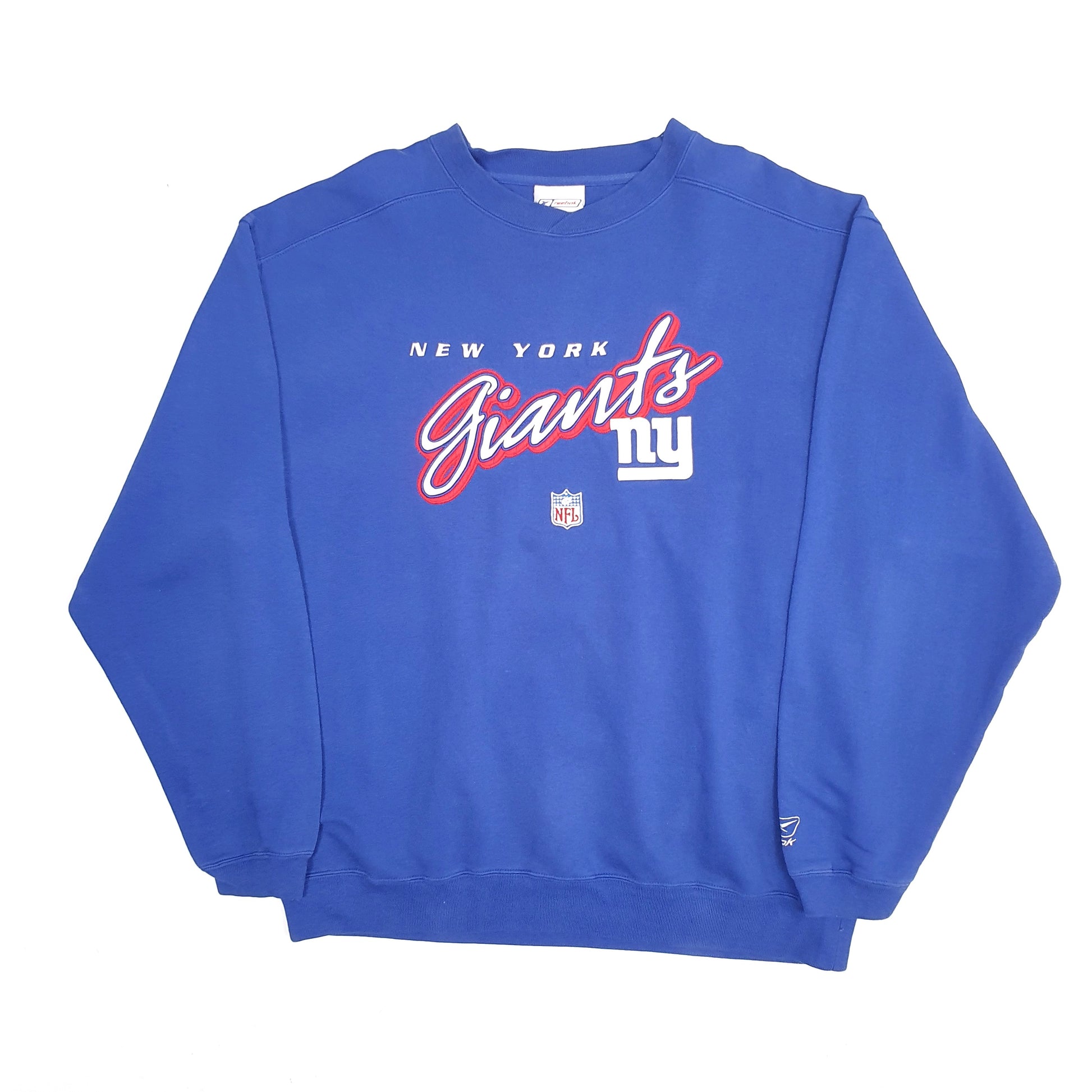 Mens Blue Reebok Vintage 90s NFL New York Giants Crewneck Jumper