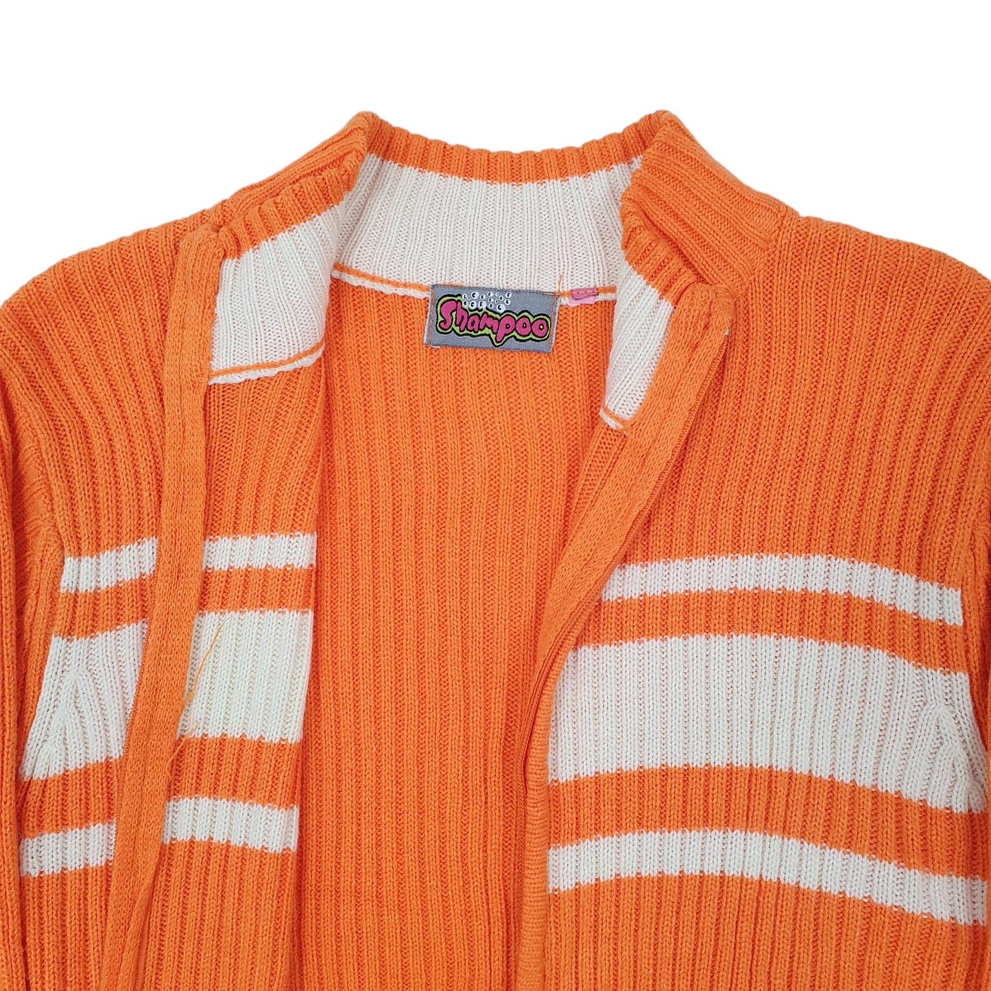 Womens Orange Shampoo Cable Knit Full Zip Jumper