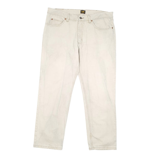 Mens Cream Lee  Casual JeansW38 L30