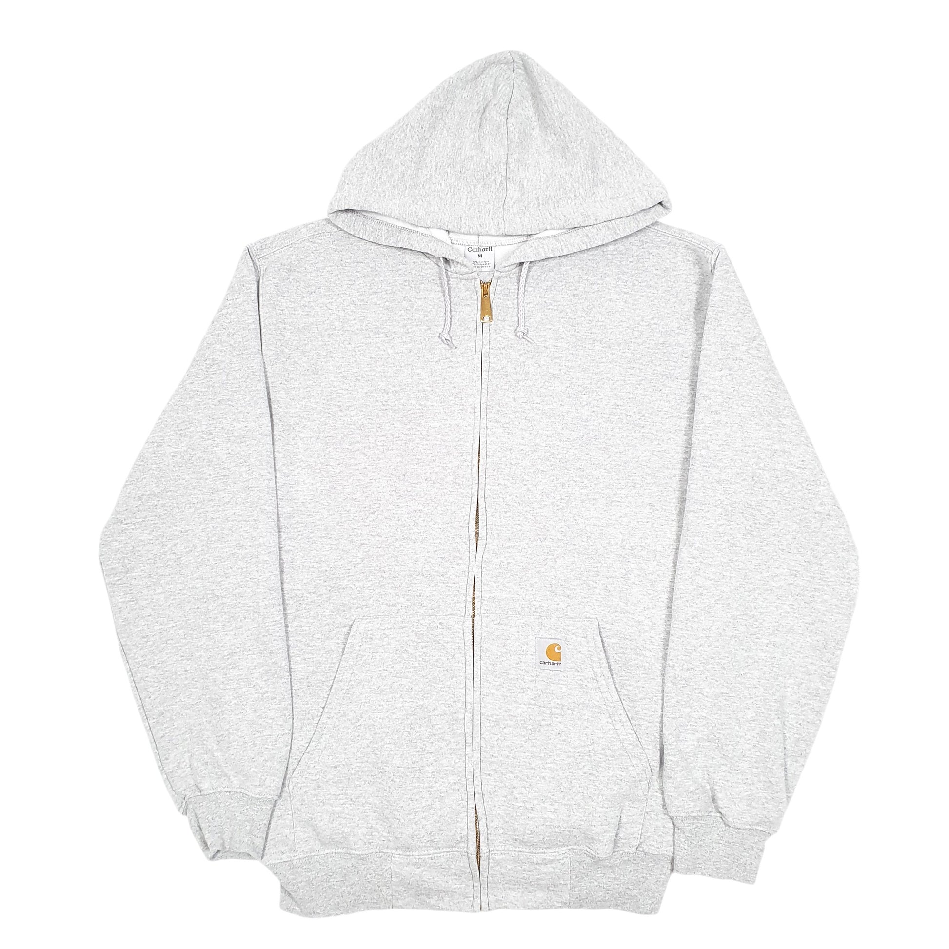 Mens Grey Carhartt Workwear Hoodie Full Zip Jumper