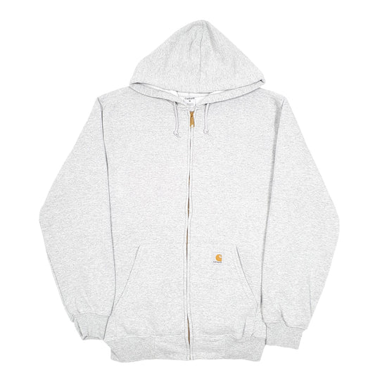 Mens Grey Carhartt Workwear Hoodie Full Zip Jumper