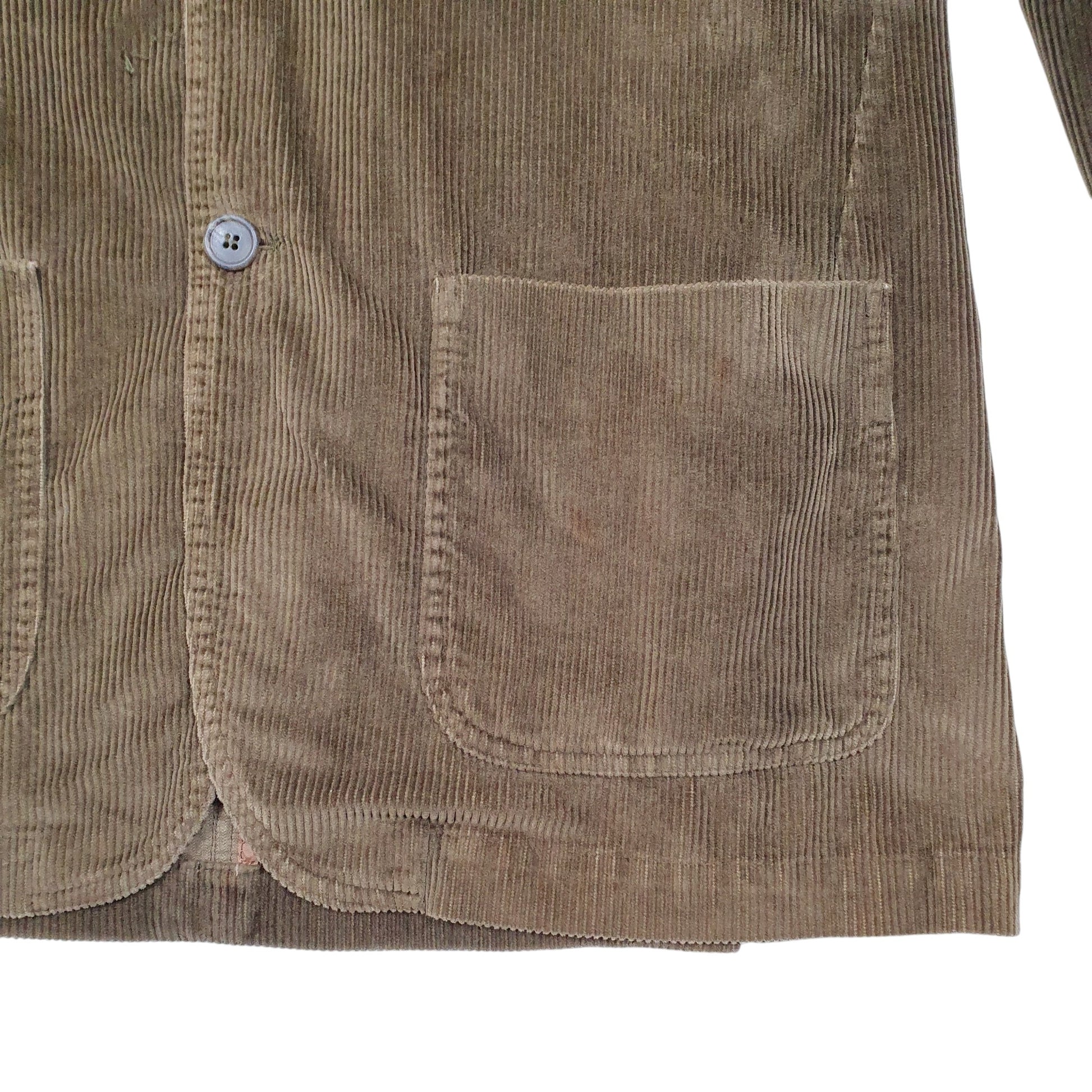 Mens Brown Burberry Forby Corduroy London Full Zip Coat