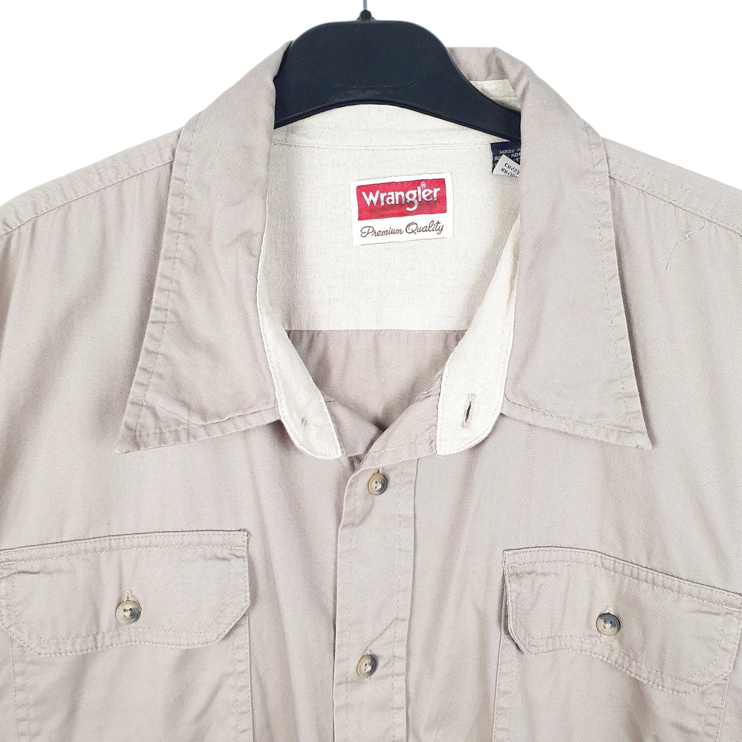 Mens Beige Wrangler  Short Sleeve Shirt