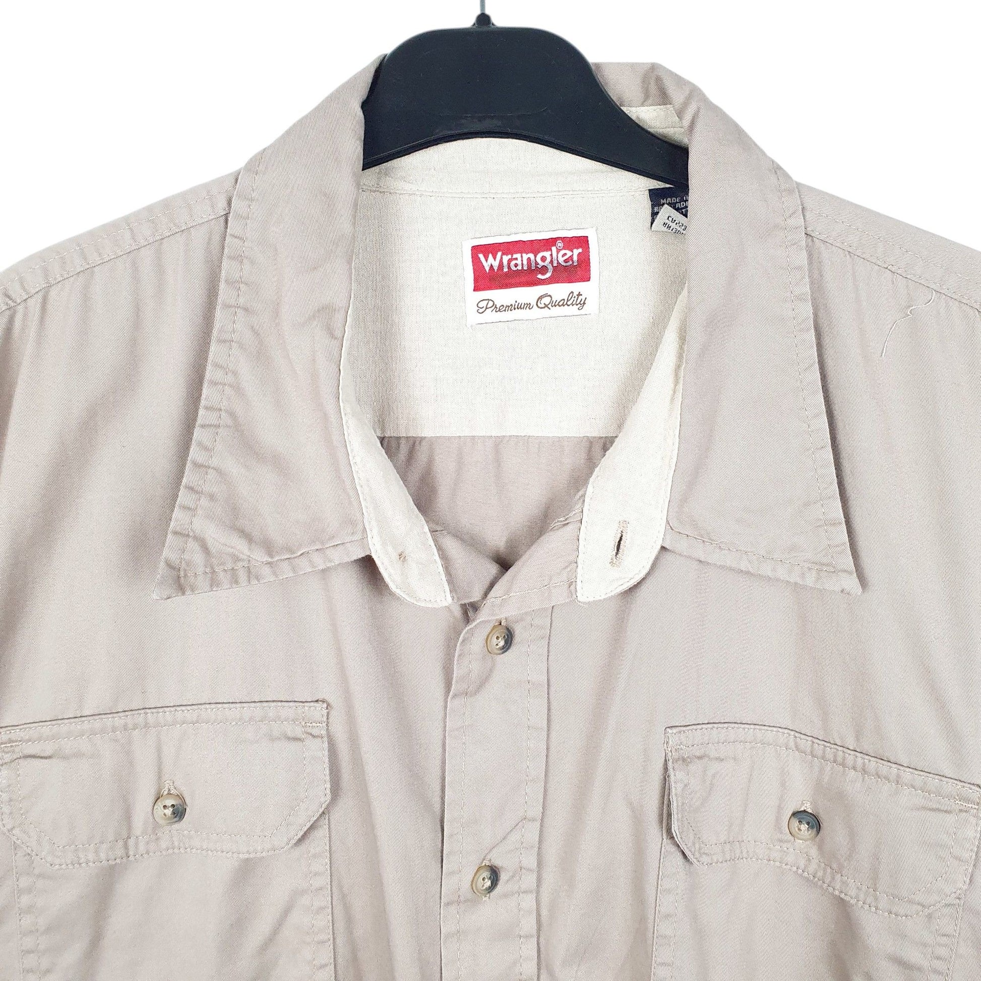 Mens Beige Wrangler  Short Sleeve Shirt