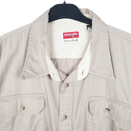 Mens Beige Wrangler  Short Sleeve Shirt