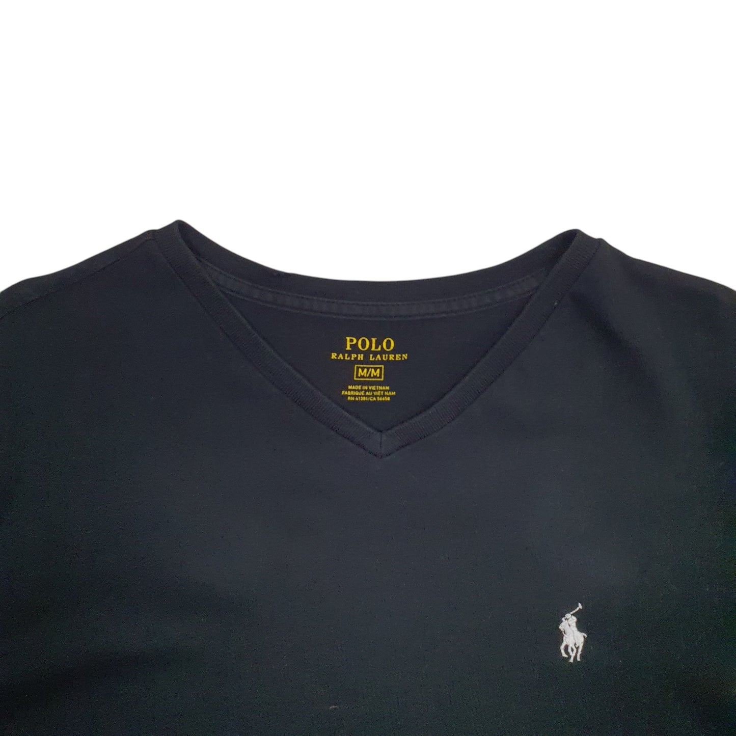 Womens Black Polo Ralph Lauren V Neck Short Sleeve T Shirt