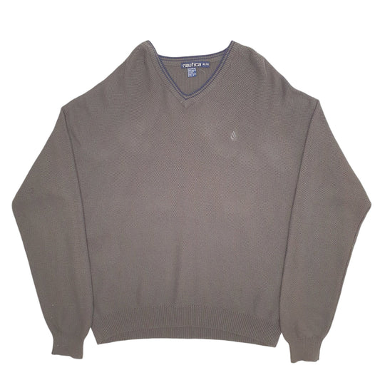 Mens Khaki Nautica Knit Crewneck Jumper