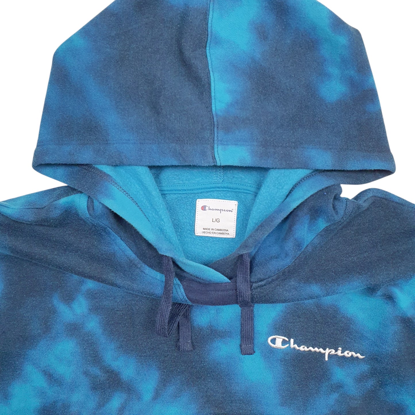 Womens Blue Champion Tye dye Hoodie Jumper