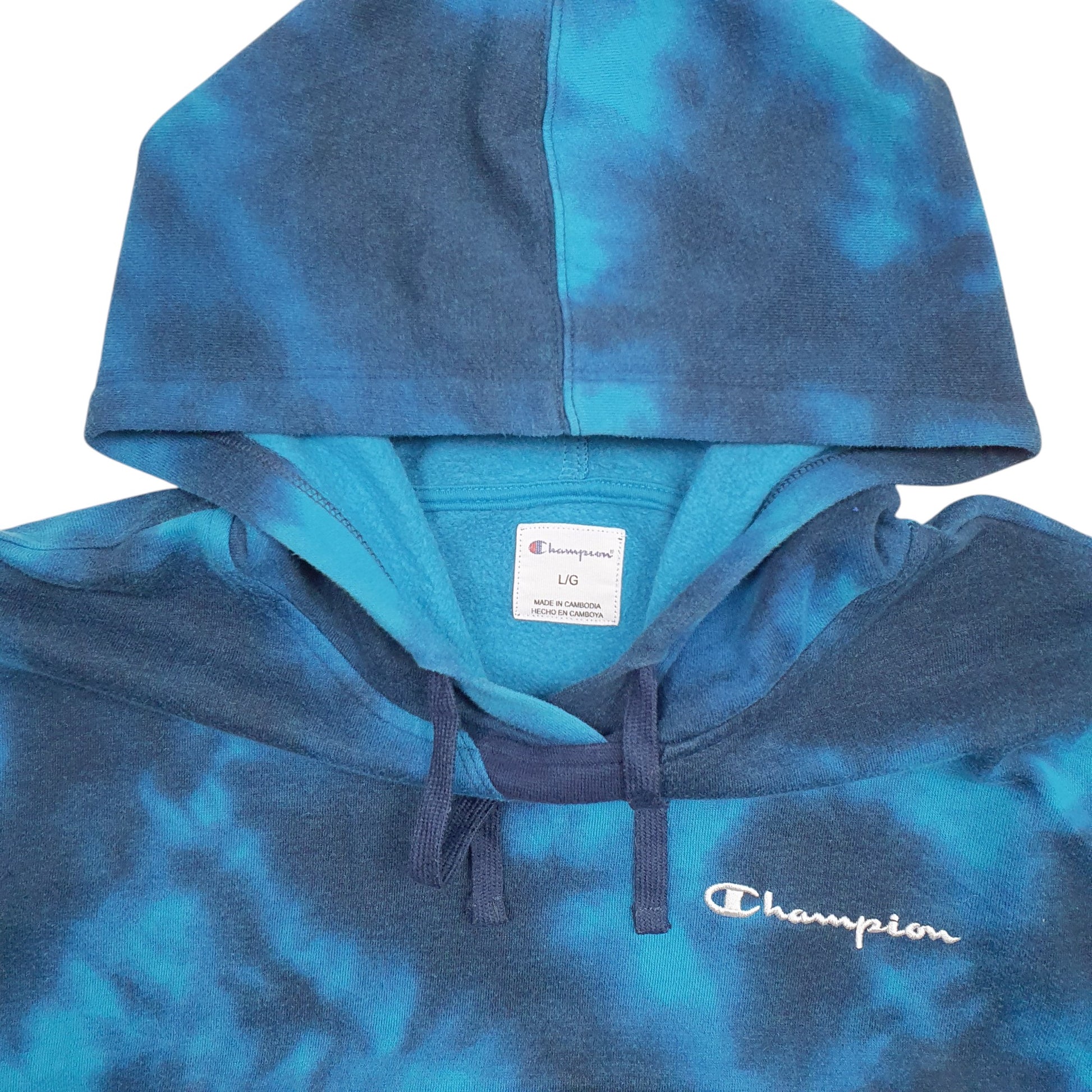 Womens Blue Champion Tye dye Hoodie Jumper