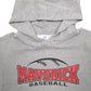 Mens Grey Russell Athletic Maverick Baseball Spellout Hoodie Jumper