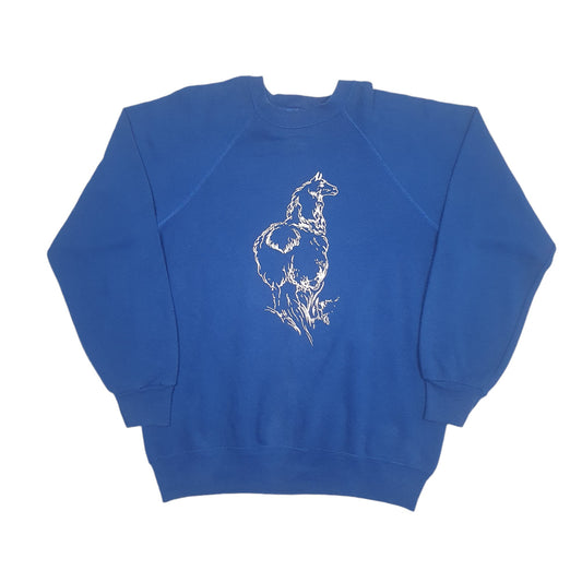 Mens Blue Bassett-Walker 1980s Vintage Crewneck Jumper