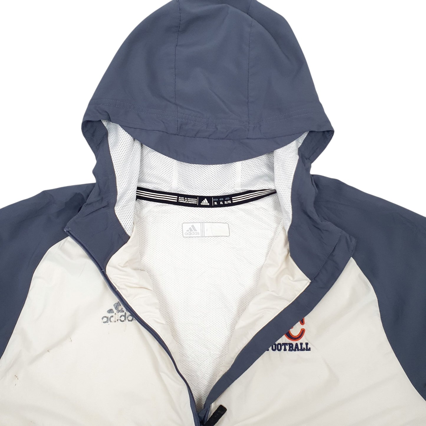 Mens White Adidas  Full Zip Coat