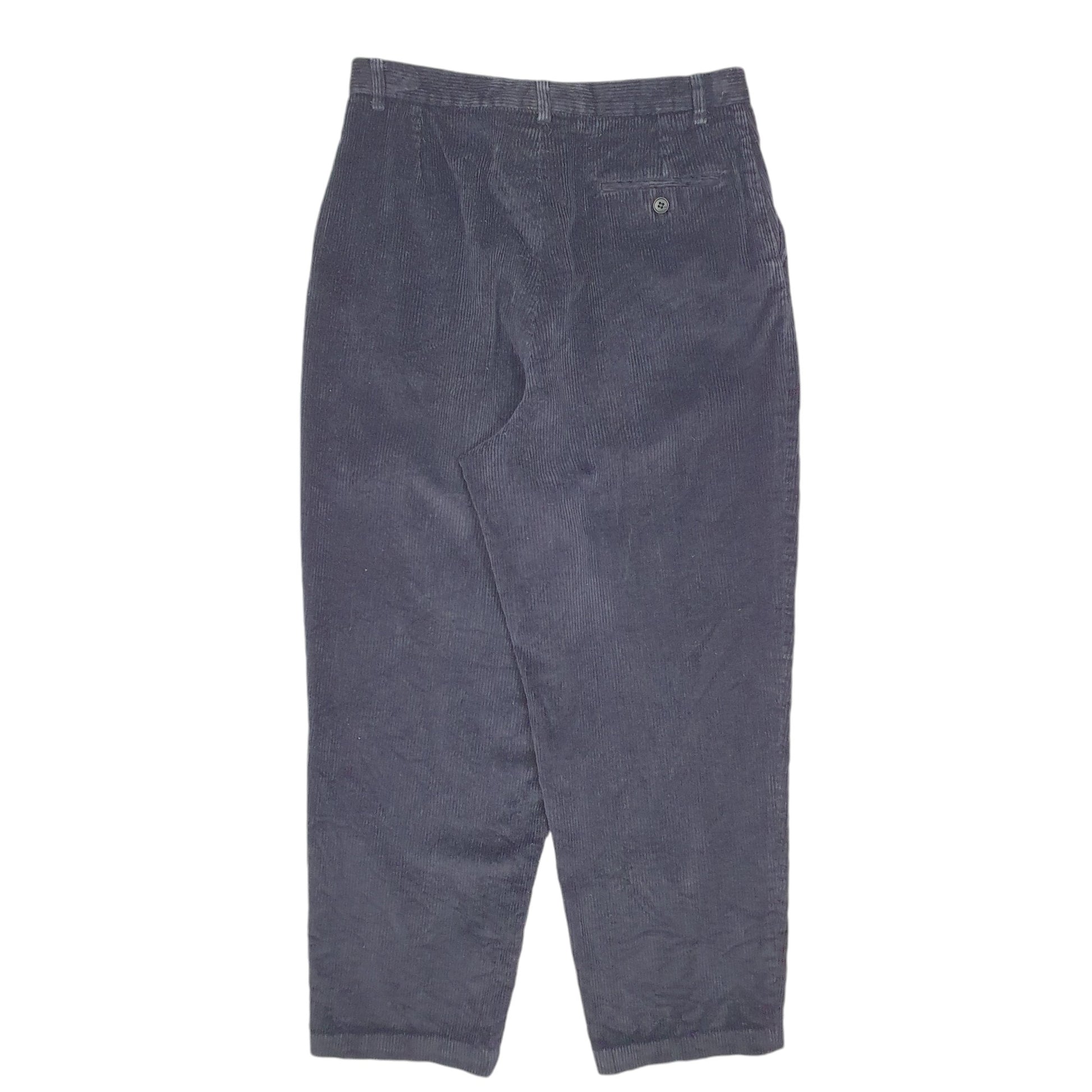 Womens Navy Eddie Bauer Pleated Cords Corduroy Trousers