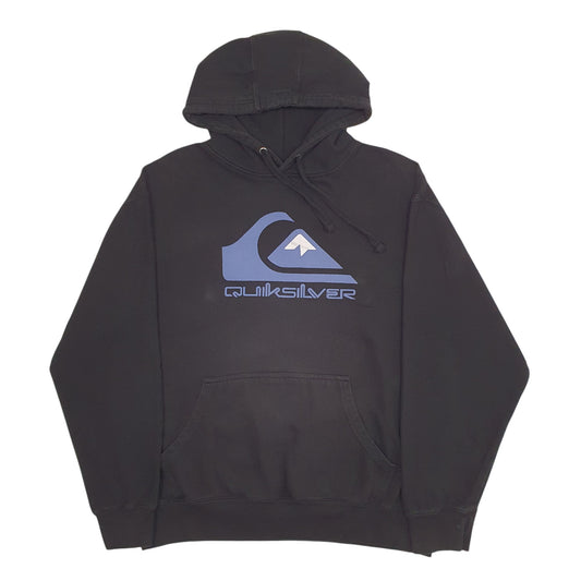 Mens Black Quiksilver Spellout Surfing Hoodie Jumper