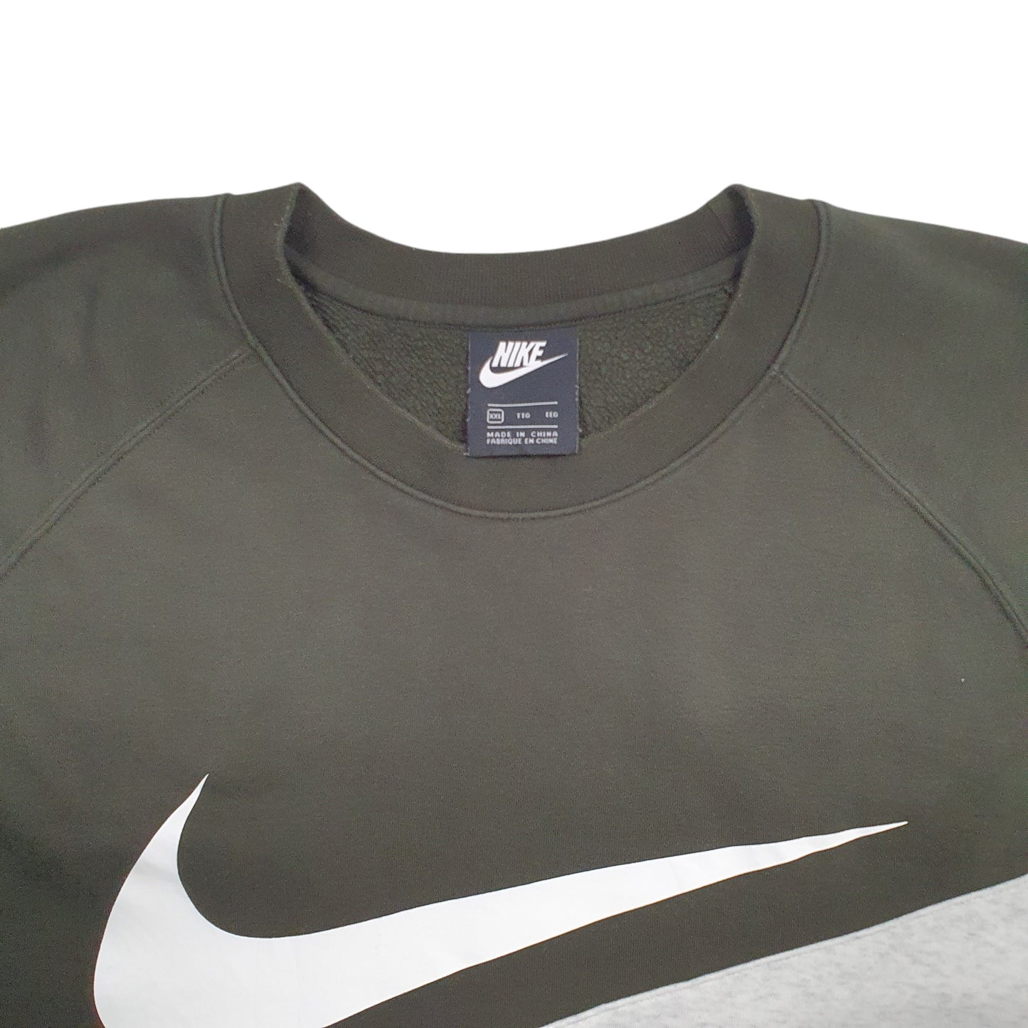 Mens Khaki Nike Swoosh Crewneck Jumper