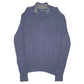 Mens Navy Nautica Knit Button Cable Quarter Zip Jumper