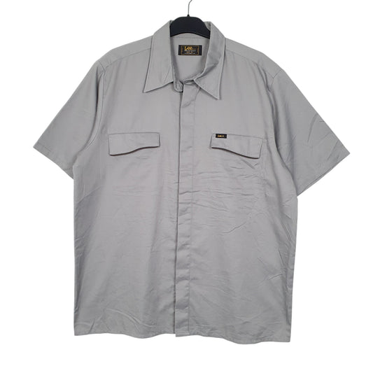 Mens Grey Lee  Short Sleeve Shirt