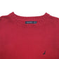 Mens Red Nautica Knit Crewneck Jumper