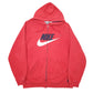 Mens Red Nike Hoodie Swoosh Full Zip Jumper