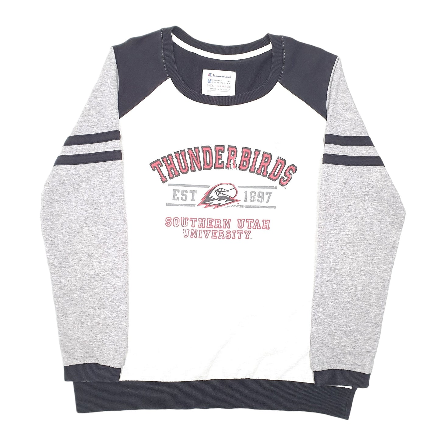 Womens Grey Champion Thunderbirds Utah University USA Crewneck Jumper