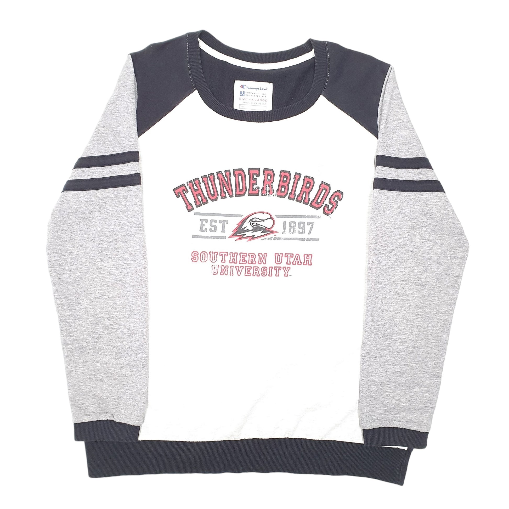 Womens Grey Champion Thunderbirds Utah University USA Crewneck Jumper