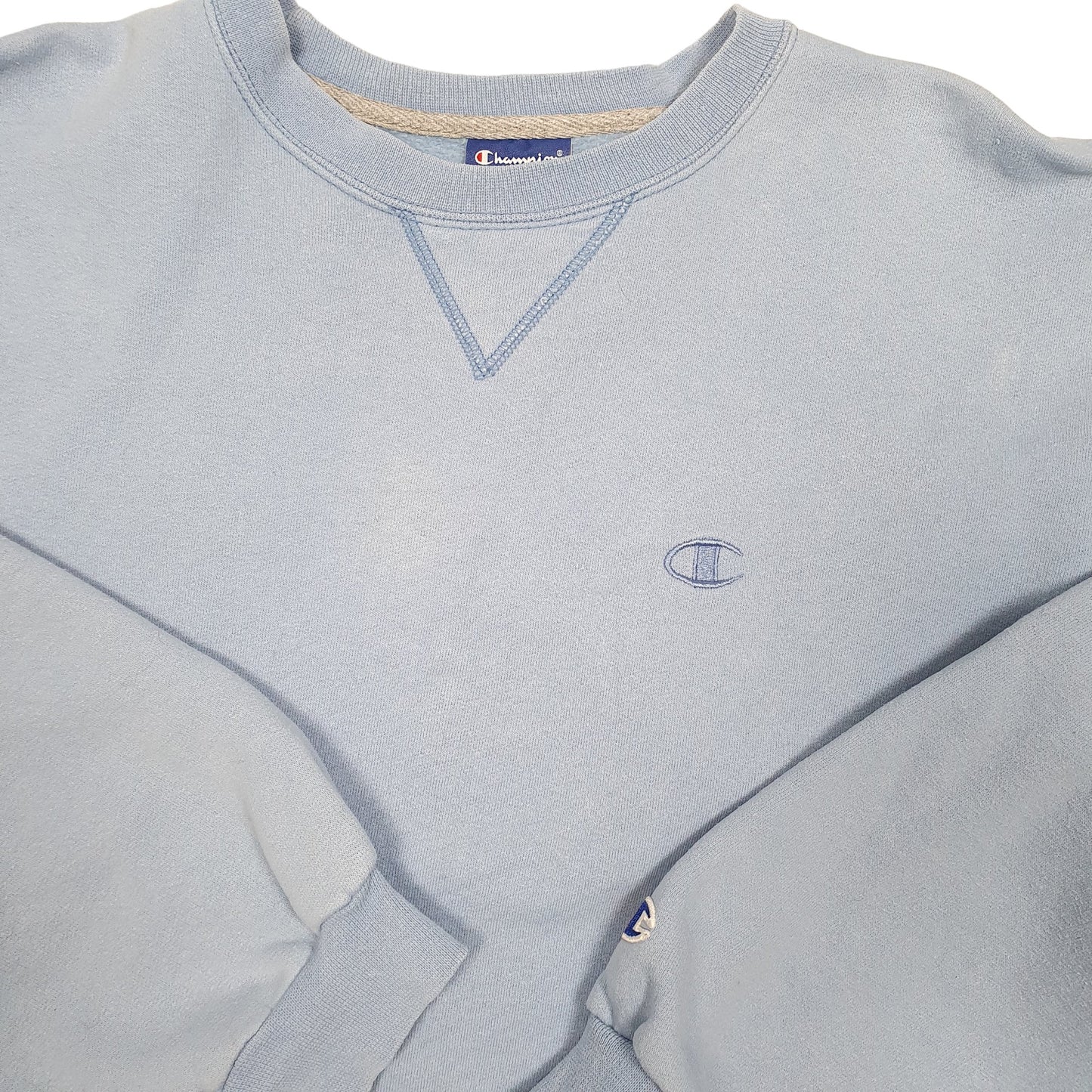 Mens Blue Champion Vintage 2000s Crewneck Jumper