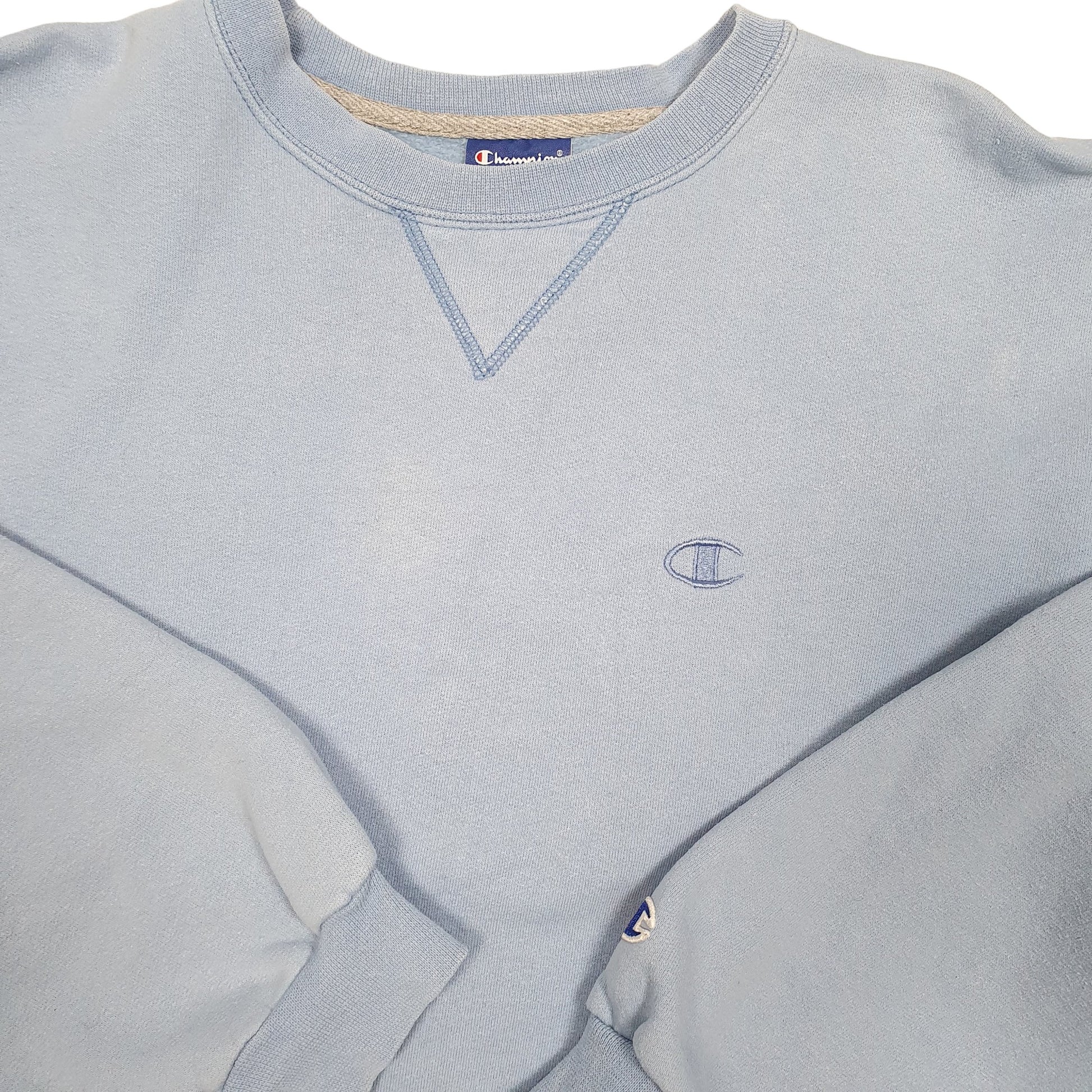 Mens Blue Champion Vintage 2000s Crewneck Jumper
