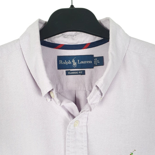 Mens Lilac Ralph Lauren Oxford Long Sleeve Shirt