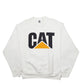 Mens White Cat Spellout Crewneck Jumper