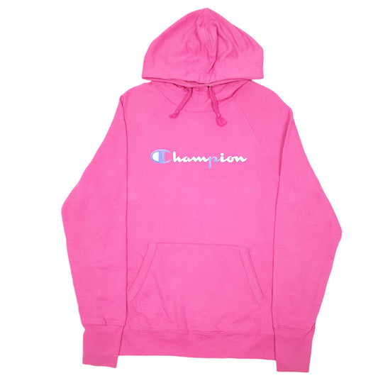 Womens Pink Champion Script Hoodie Jumper